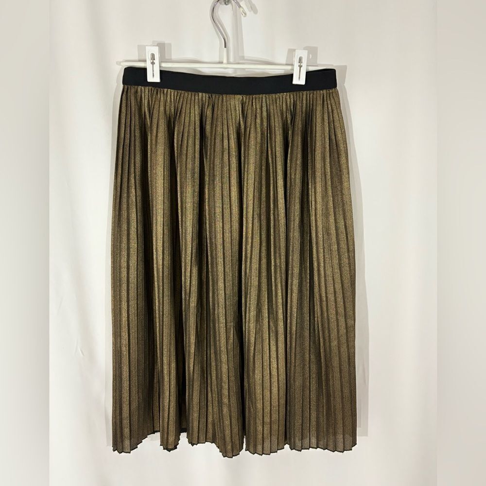 Ruff Hewn Grey Gold Shimmer Elastic Waist Skirt